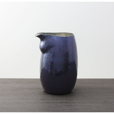 銅製 青藍色 片口 袋口　徳利(小) 1合 200ml 手作り 日本酒 贈答品  新潟県 弥彦村