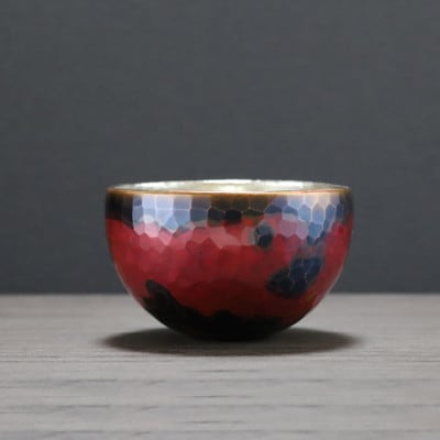銅製 茜色 ぐい呑み(60ml) 手作り 冷たい 日本酒 贈答品 新潟県 弥彦村