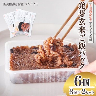 熟成3日 発芽玄米ご飯 パックご飯 6個(3パック×2セット) コシヒカリで作った酵素玄米