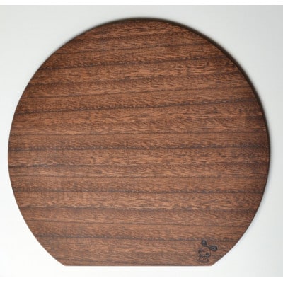 桐(プライウッド)　ランチョンマット2枚組　半月型　カカオ色　