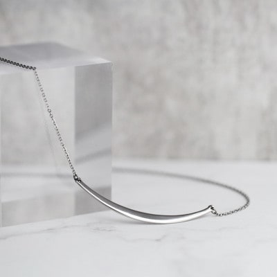 純チタンバーネックレス(カーブプレート)42cm