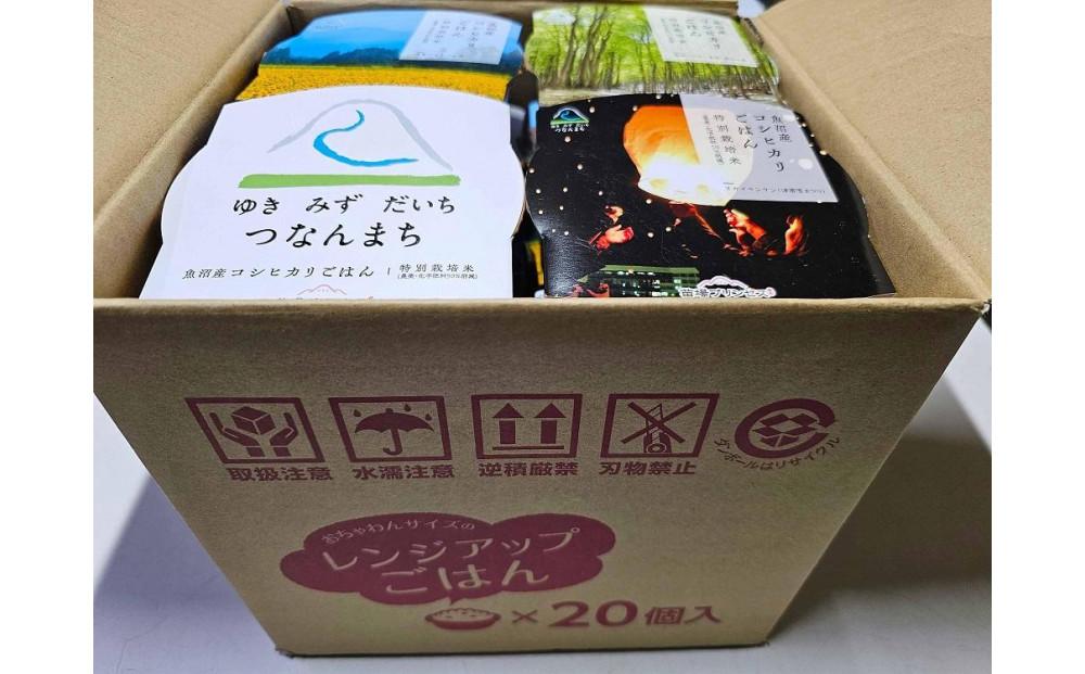 魚沼産コシヒカリ 苗場プリンセス 農薬・化学肥料5割減特別栽培米 ごはんパック(20パック入り)127523-077