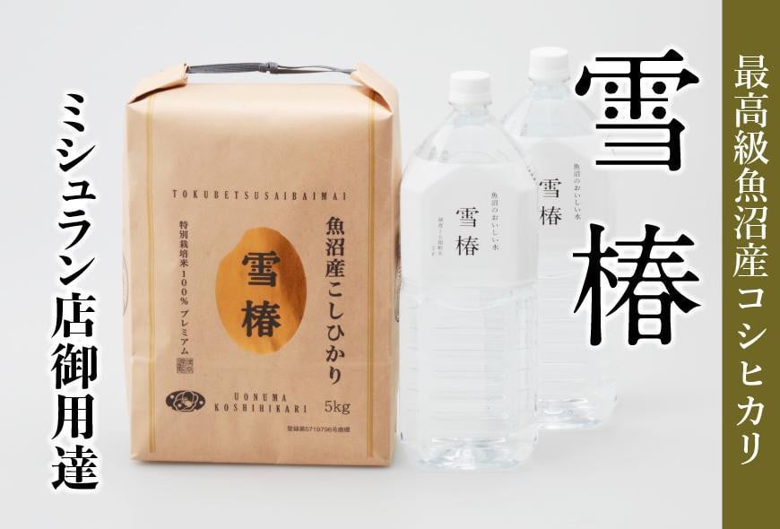 【2025年産 】【至高セット】最高級魚沼産コシヒカリ「雪椿」魚沼のおいしいお水「雪椿」（5kg×1袋・2L×2本） 特別栽培米 127527-026-sub