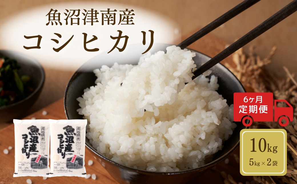 【6ヶ月定期便】【令和7年産】魚沼（津南）産コシヒカリ 10kg（5kg×2袋）新潟県 津南町 (有)フジミヤ 127530-011