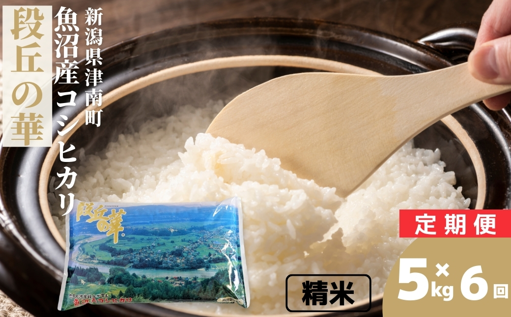 【6ヶ月定期便】【令和7年産】魚沼産コシヒカリ 「段丘の華」（5kg）新潟県 津南町 大阪屋商店 129404-012