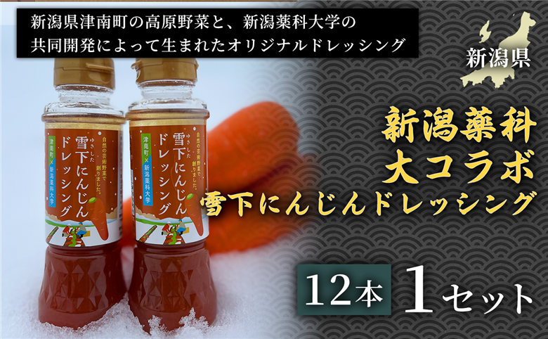 【野菜の旨みそのまま】新潟薬科大コラボ 雪下にんじんドレッシング12本セット 1セット 155751-097