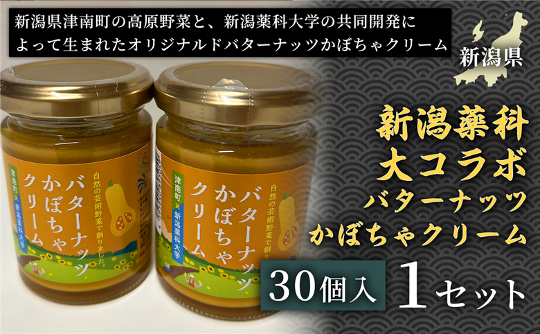 【濃厚でなめらかな味わい】新潟薬科大コラボ バターナッツかぼちゃクリーム（30個入） 新潟県 津南町 155751-100