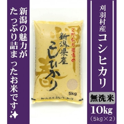 【無洗米】刈羽村産こしひかり10kg(5kg×2)