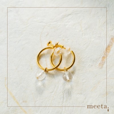 淡水パールとラピスラズリほか天然石12種の着せ替えフープイヤリングセット【配送不可地域：沖縄県】