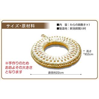 手作りのぬくもり!関川村産わらの鍋しき