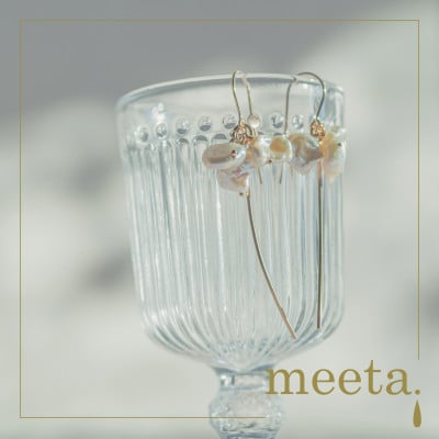 優雅な輝き 淡水パール＆金線フックピアス 関川村の手仕事【配送不可地域：沖縄県】