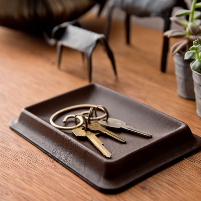 colm レザートレイ　Sサイズ　ブラウン　「立体成型で作った本革製トレイ」