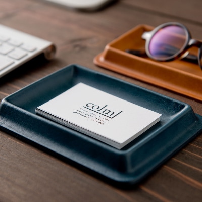 colm レザートレイ　Sサイズ　ブルー　「立体成型で作った本革製トレイ」