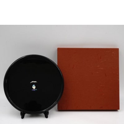 【高岡漆器】丸盆　立山雷鳥　ナツ