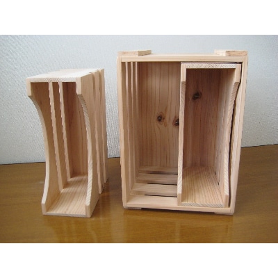 立山杉　フリーボックス＆木製ラック(2個)セット