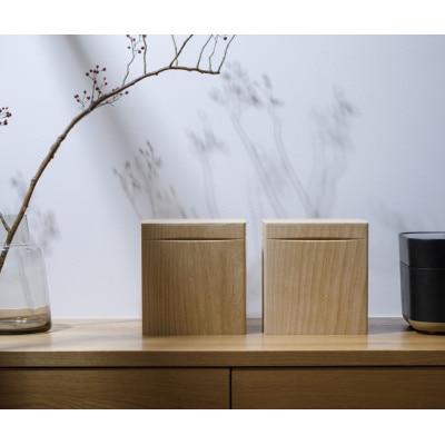 ライスストッカー 2kg用　総国産桐使用 天然蜜蝋仕上げ 桐の米びつ