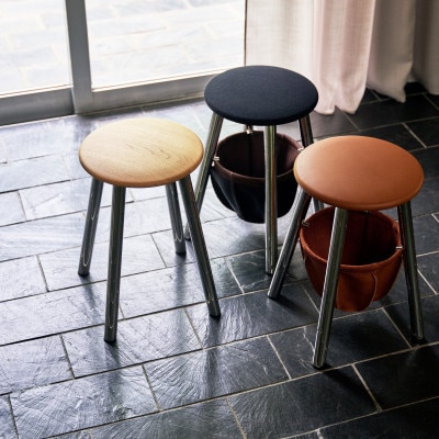 根KON [スツール/バスケット付] / ブラック (IK22Q-01 BK)