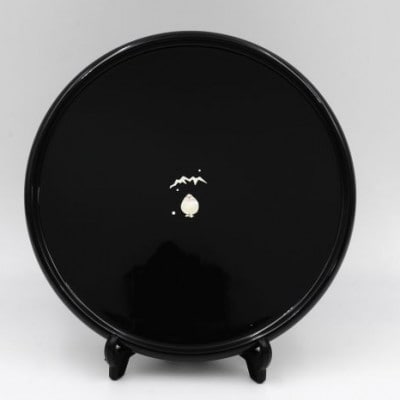 【高岡漆器】丸盆　立山雷鳥　フユ