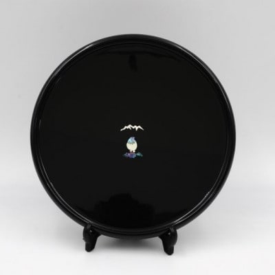 【高岡漆器】丸盆　立山雷鳥　ナツ