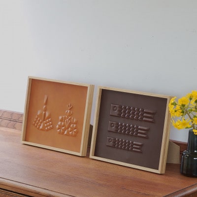 colm ひな人形 ブルー「本革を立体成型してつくった現代のインテリアに馴染むひな人形」