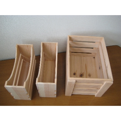 立山杉　フリーボックス＆木製ラック(2個)セット