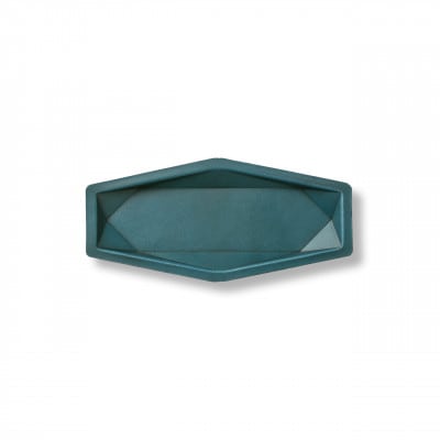 colm多角形レザートレイM ブルー「立体成型してつくった本革製多角形トレイ」