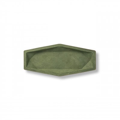 colm多角形レザートレイM オリーブ「立体成型してつくった本革製多角形トレイ」