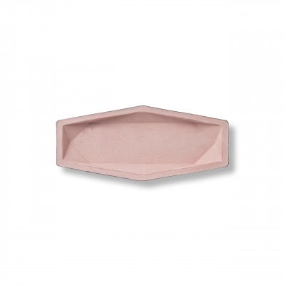 colm多角形レザートレイM ピンク「立体成型してつくった本革製多角形トレイ」