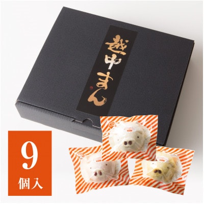 越中ぶたキャラまん9ヶ入り【配送不可地域：離島】