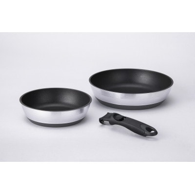 取っ手の取れるフライパン　キャストバリウス　IH対応　3点セット