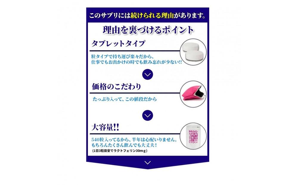 【2個セット】約半年分たっぷり大容量ラクトフェリンサプリメント540粒