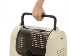 ラタンキャリー【アイボリー】 犬 猫 ペット