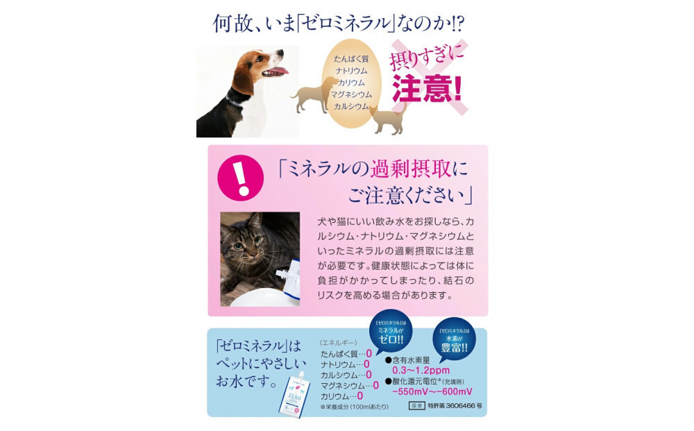ZEROミネラル 330ml ペット用水素水 | 犬用 猫用 ペット用飲料 ペットウォーター