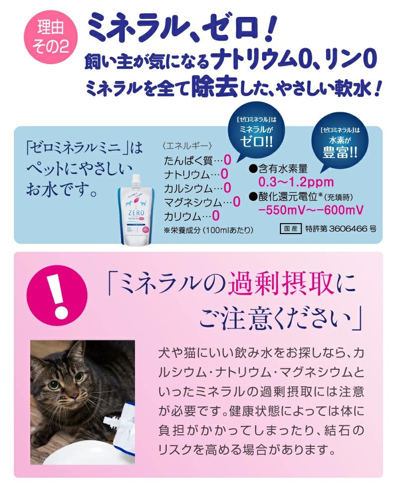 ZEROミネラル 130ml  ペット用水素水 | 犬用 猫用 ペット用飲料 ペットウォーター