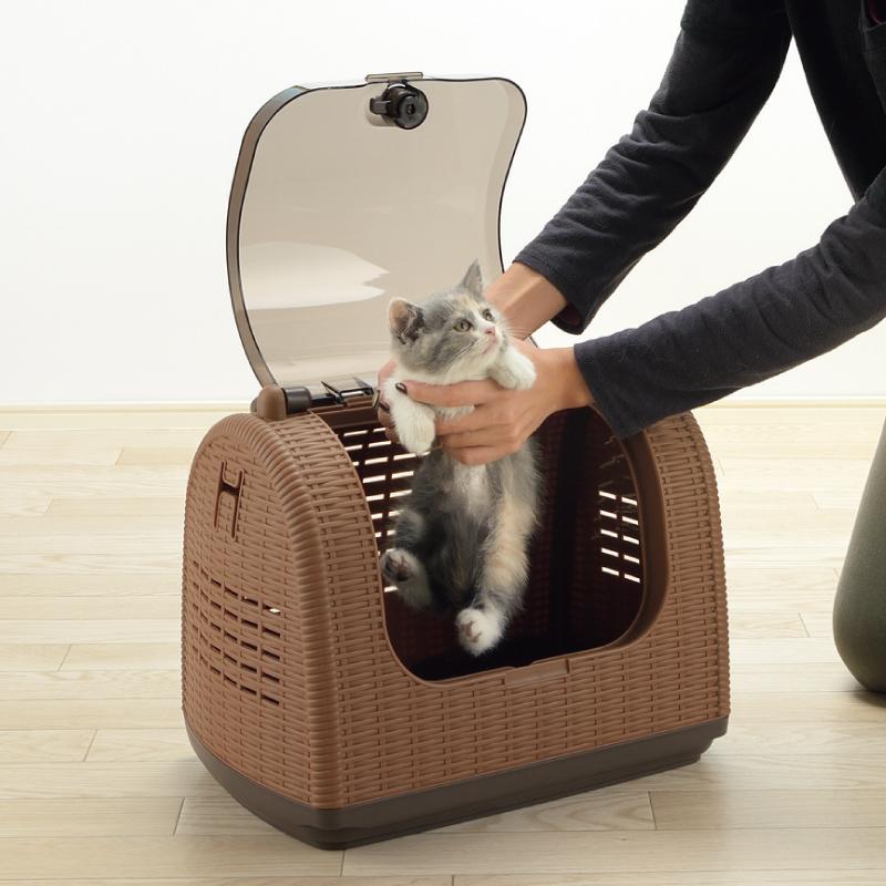 ラタンキャリー【アイボリー】 犬 猫 ペット