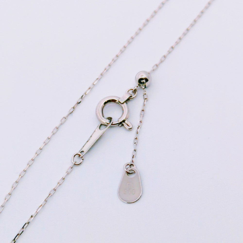 【プラチナネックレス Pt900 二つ菊ペンダントトップ グリームカット長小豆0.25φ 45cm】富山県 富山市 贈り物 おすすめ ギフト 記念