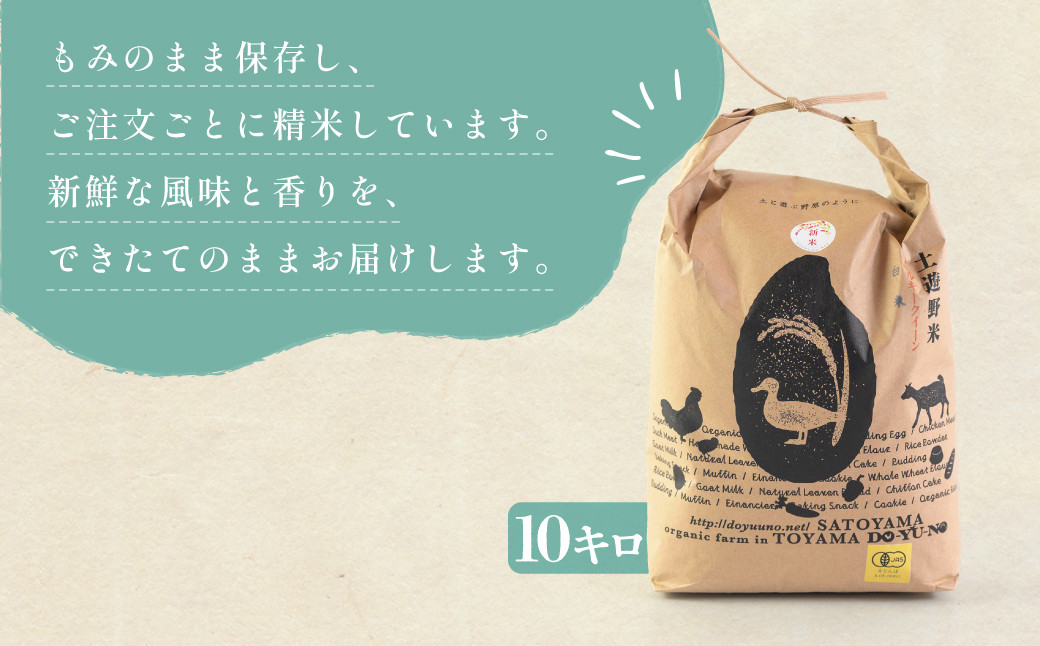 有機米 ミルキークイーン 10kg （有機JAS認証米）