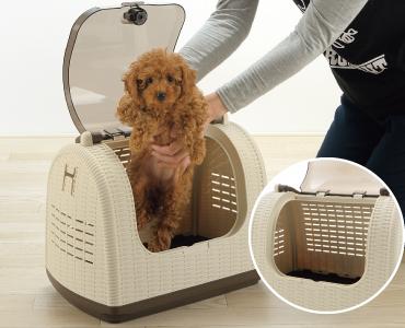 ラタンキャリー【アイボリー】 犬 猫 ペット