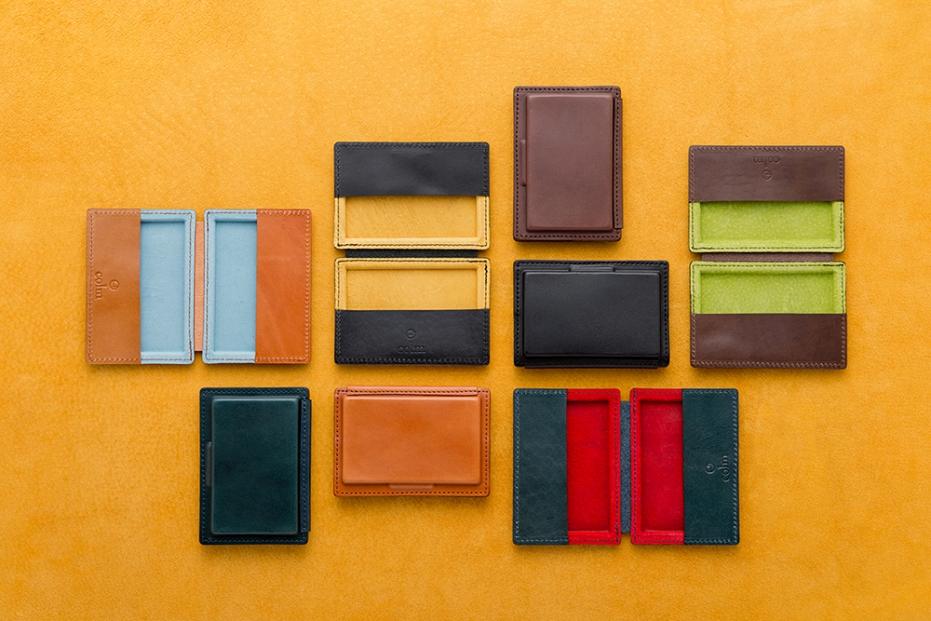 colm名刺入れ　キャメル　立体成型で作った本革製カードケース