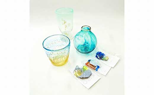 特製マグネット1つと吹きガラスAコース制作体験チケット