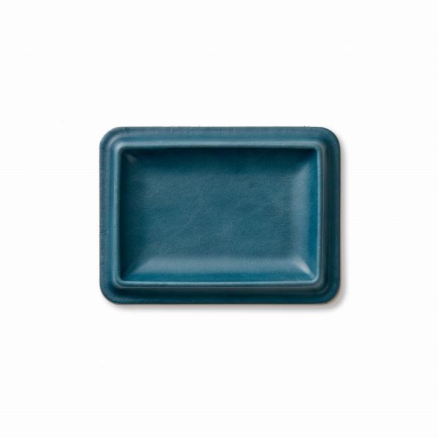 colmレザートレイSサイズ　ブルー　立体成型で作った本革製トレー