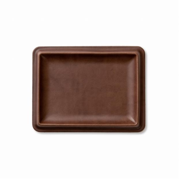 colmレザートレイLサイズ　ブラウン　立体成型で作った本革製トレー