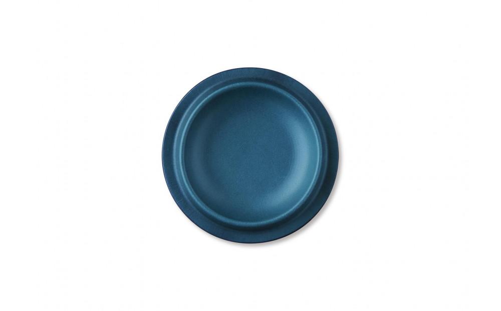 colmレザートレイ丸型Sサイズ　ブルー　立体成型で作った本革製トレー