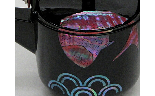 螺鈿細工 銚子 鯛に青海波 工芸品 民芸品 伝統技術  FAD-0205