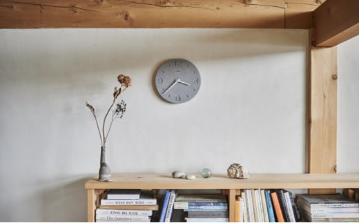 珪藻土の時計（掻き落とし仕上げ） / グレー（NY21-03 GY） レ