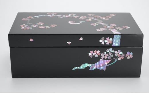 【高岡漆器】宝石箱 桜花 螺鈿 民芸品 工芸品 伝統技術  FAD-