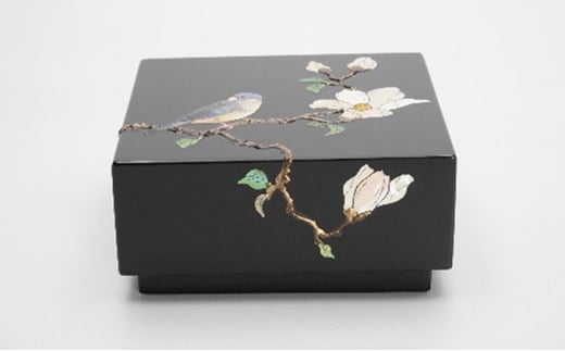 【高岡漆器】小箱 錆絵花鳥 木蓮 民芸品 工芸品  FAD-0723