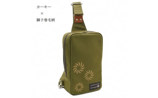 伝統手染帆布のボディバッグ カーキー カバン 民芸品 工芸