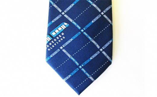 ネクタイ 万葉線 電車 チェック 紺 メンズ ファッション シ
