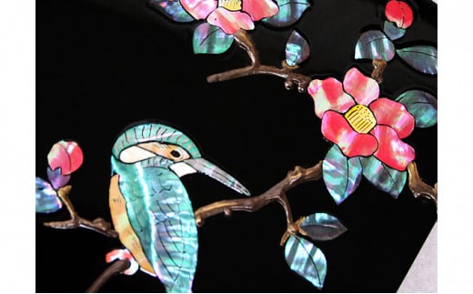 小箱 錆絵花鳥 椿 民芸品 工芸品 伝統技術 おしゃれ キレイ 